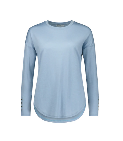 Merino Round Neck Top with Dome Cuff Detail (4432)