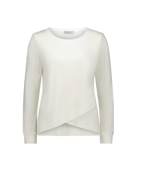 Merino Round Neck Top with Crossover Front (4434)