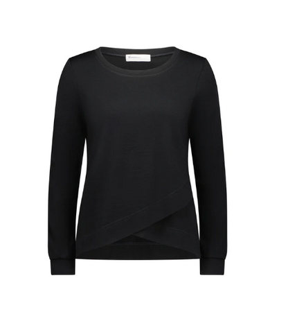 Merino Round Neck Top with Crossover Front (4434)