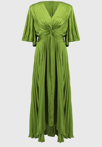 Pleated Satin Midi Dress (251903)