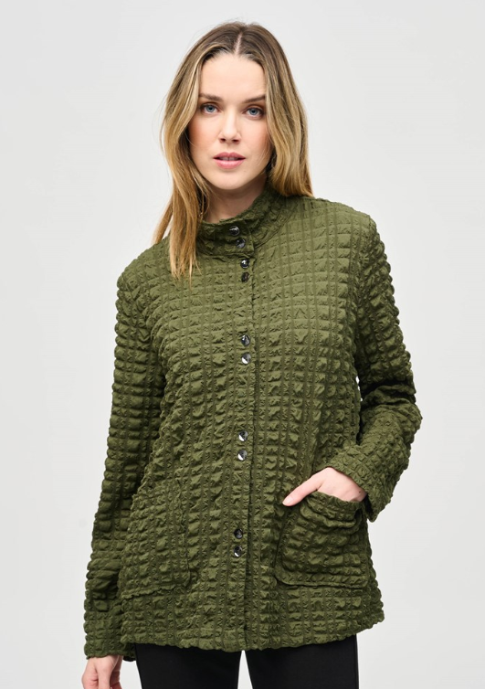 Bubble Jacquard Mock Collar Jacket (243199)