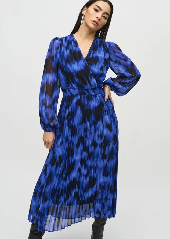 Chiffon Abstract Print Midi Dress (244924)