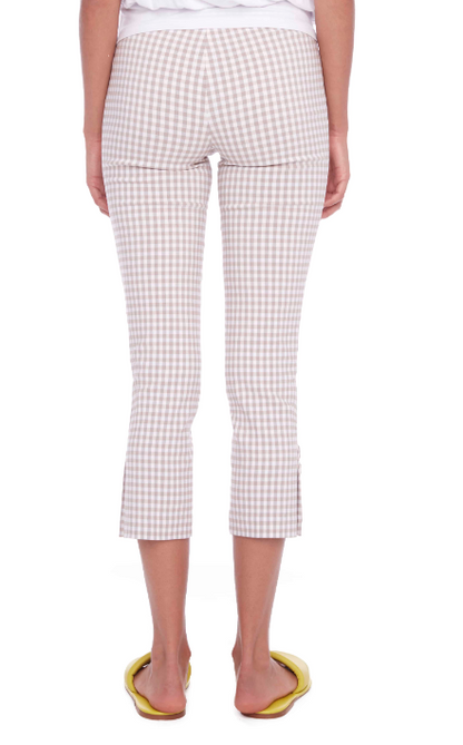 GINGHAM TECHNO CROP PANT (68102)