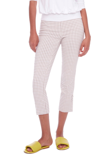 GINGHAM TECHNO CROP PANT (68102)