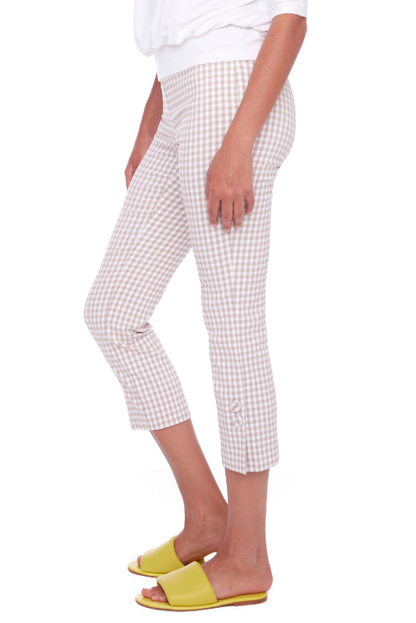 GINGHAM TECHNO CROP PANT (68102)