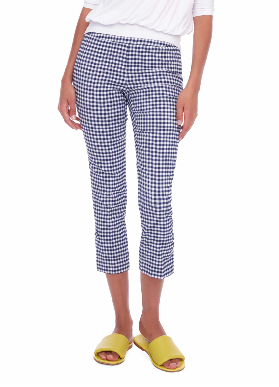 GINGHAM TECHNO CROP PANT (68102)