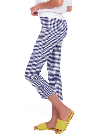 GINGHAM TECHNO CROP PANT (68102)