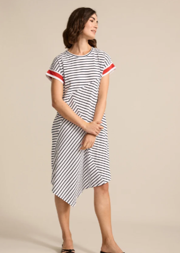 SPLICED STRIPE DRESS (YTMS59303)