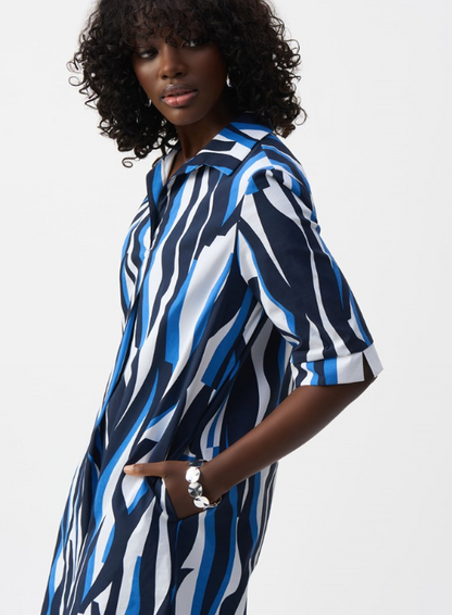 Stretch Poplin Trapeze Shirt Dress (251294)