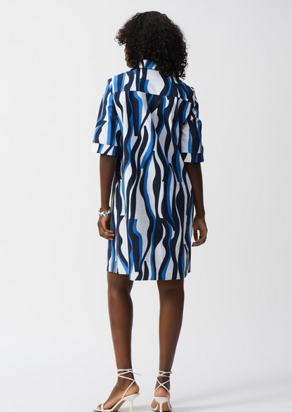 Stretch Poplin Trapeze Shirt Dress (251294)