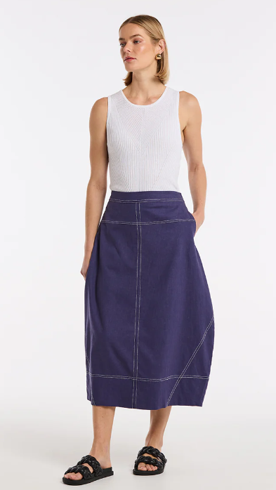 Topstitched Skirt (YTMS55041)