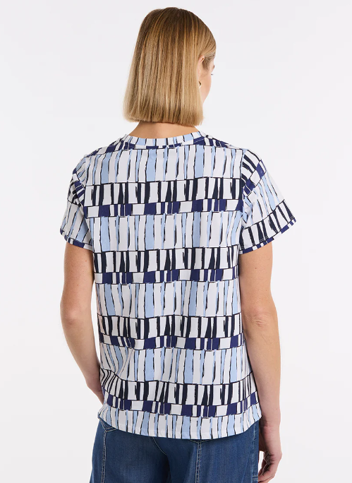 Short Sleeve Abstract Stamp Tee (YTMS57476)