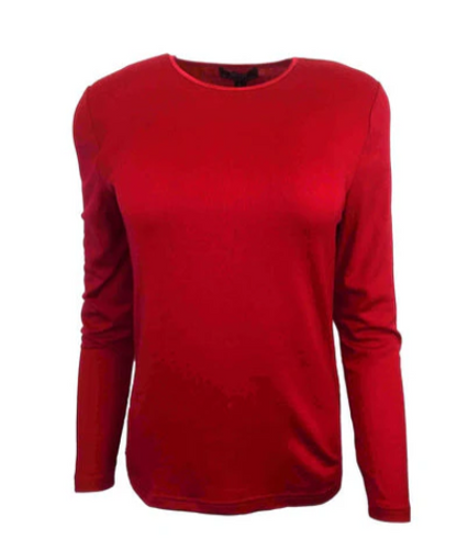 Satin Elastic Trim Crew Neck Top (EBAS503)