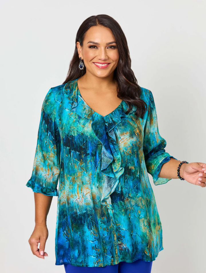 Printed Frill Top (640113)