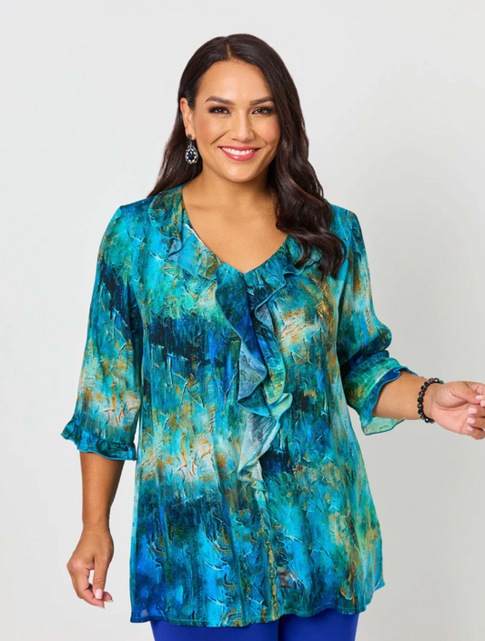 Printed Frill Top (640113)