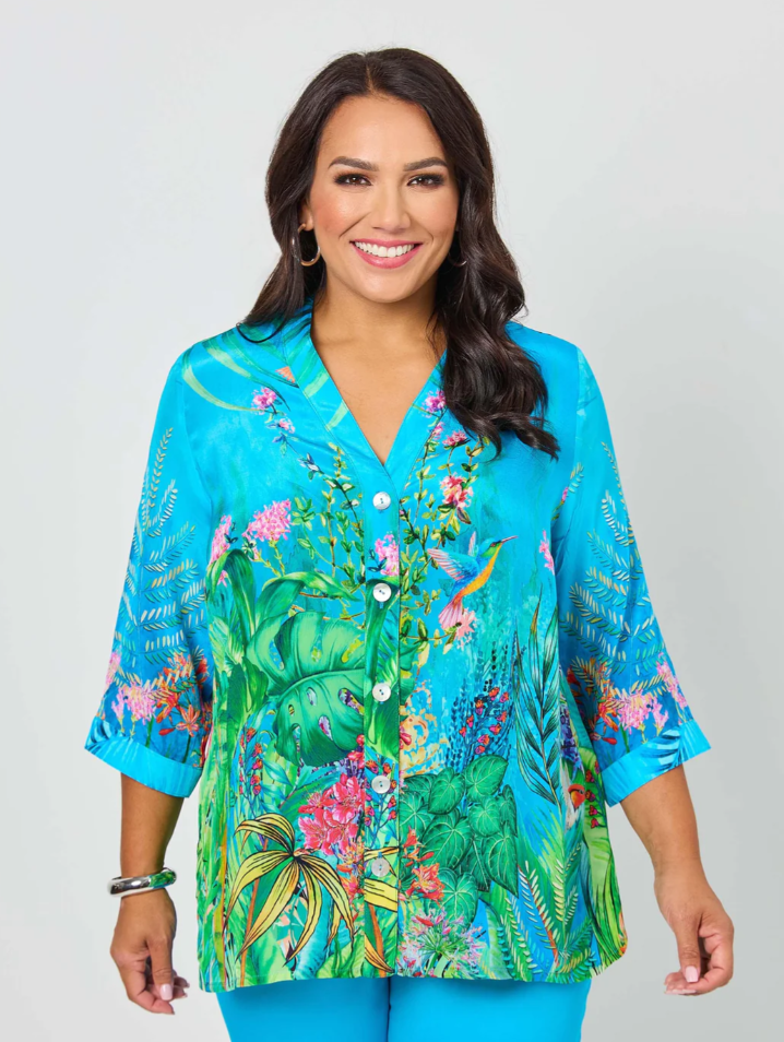 Sienna Print Button Thru Top (641078)
