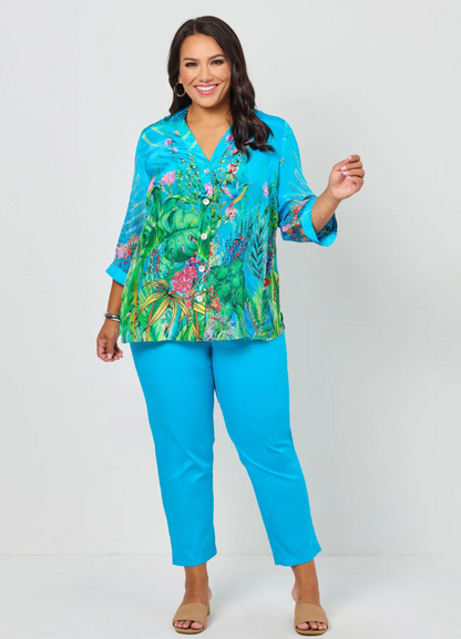 Sienna Print Button Thru Top (641078)