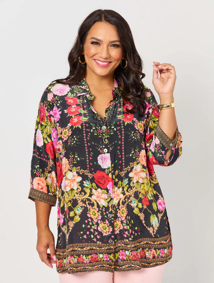 Jo Jo Print Collared Shirt  (641071)