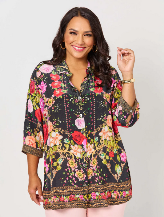 Jo Jo Print Collared Shirt  (641071)