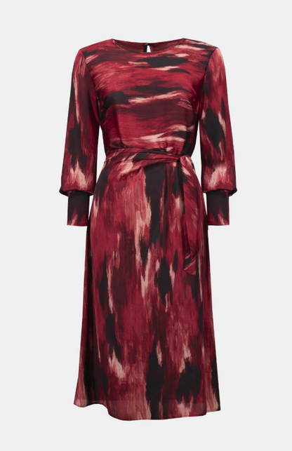 Recycled Satin Abstract Print Fit & Flare Dress (254124)
