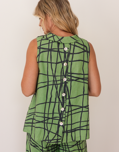 Cowl Neck Button Back Shell Top (SS401)