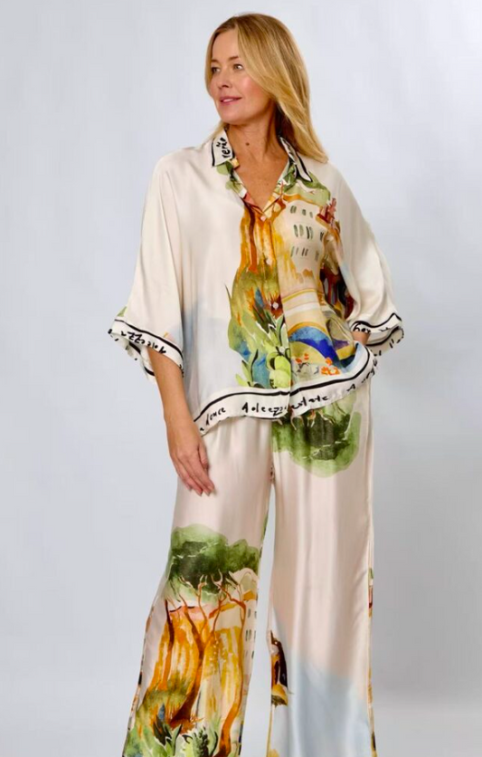 POSITANO PRINT WITH WRITING SHIRT (LSS25-107C)