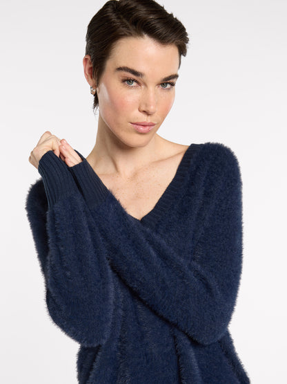 Fluffy V-Neck Jumper (YTMP3627)