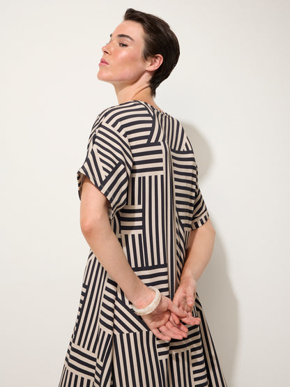 Spliced Stripe Dress (YTMP9341)